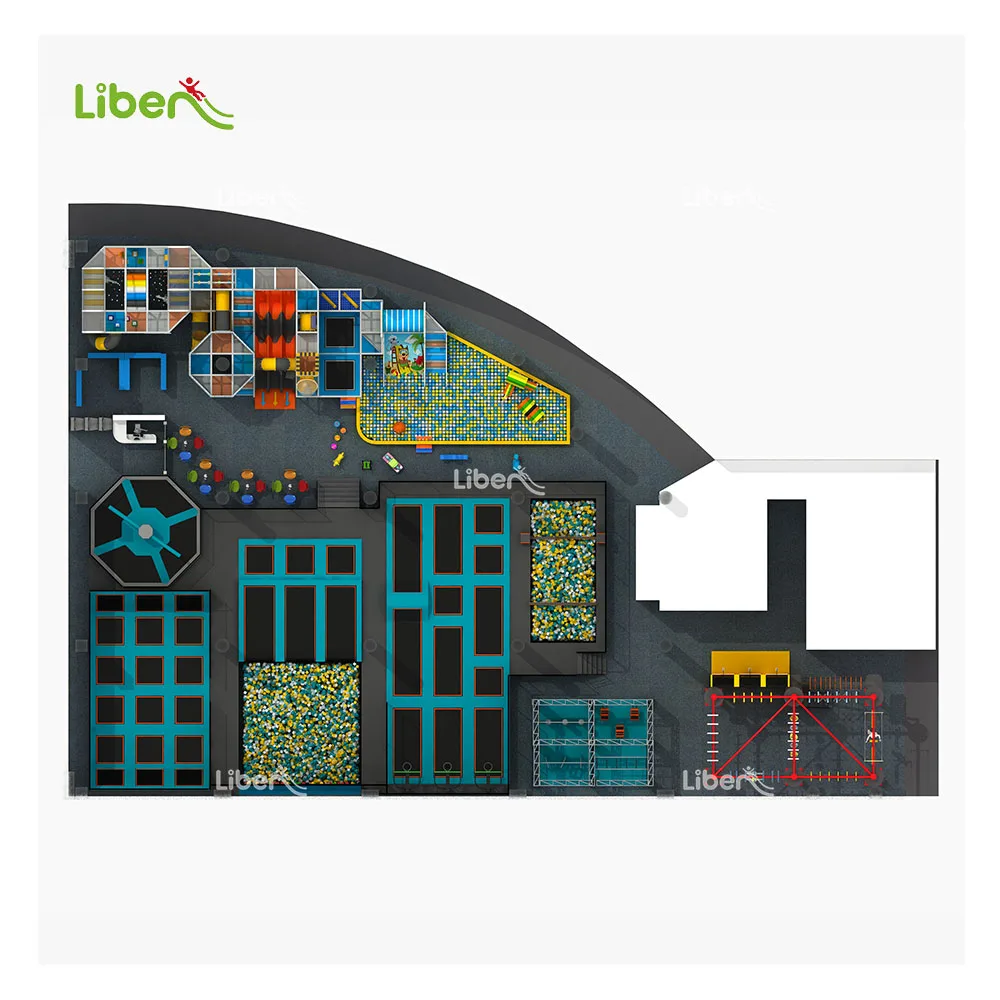 big family entertainment center sports complex shopping mall play center and indoor trampoline park with ninja warrior for sale