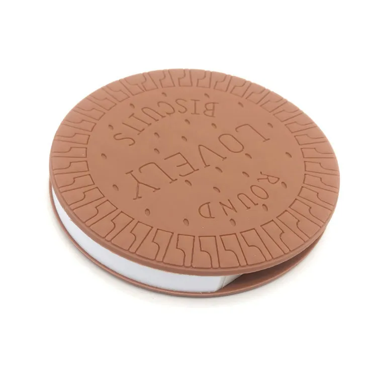 Hot Selling Cute Stationery Chocolate Biscuit Shape Soft Rubber Cover Note Paper Message Fancy Memo Pad Note Book