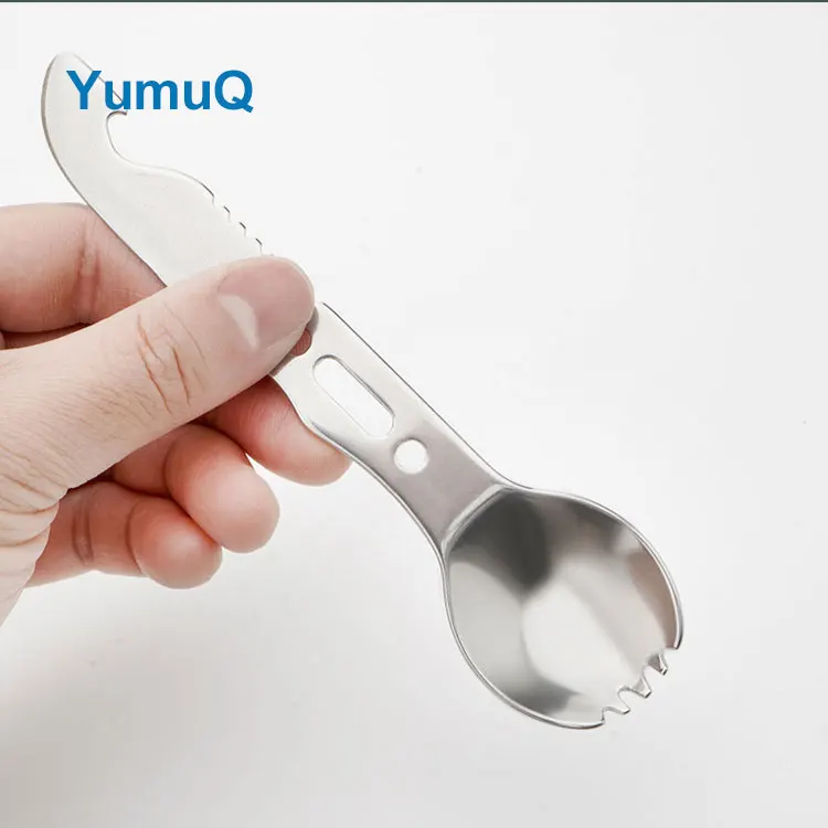 YumuQ Portable Multiple Stainless Steel Kitchen Camping Utensils Cutlery Flatware Set Foldable Spoon Fork Knife