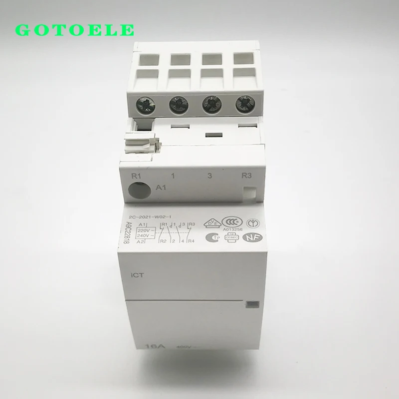 Контактор переменного тока бытовой ict 4P 008 серии 2NO + 2NC 25a 220-240V50/60 Гц серебристый контакт