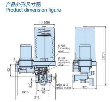 China BAOTN 0.7L oil tank type auto grease pump 110V/220V/24V  Progressive  lubrication pump used for CNC lathe