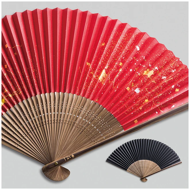 Japanese style handmade paper decorations hand folding clip fan