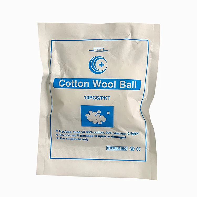 High Quality  CE Certification Disposable Medical Cotton Ball 10 Pieces Household Cleaning Supplies First Aid Kit Accessories