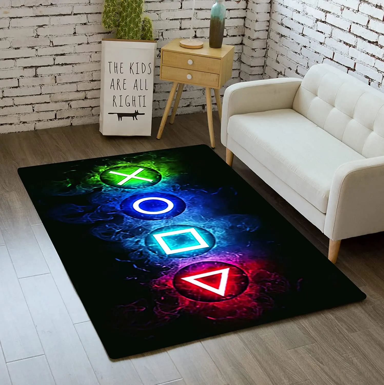 High Quality Home Carpet Cyberpunk Gaming Style Trendy Teen Washable Area Rug