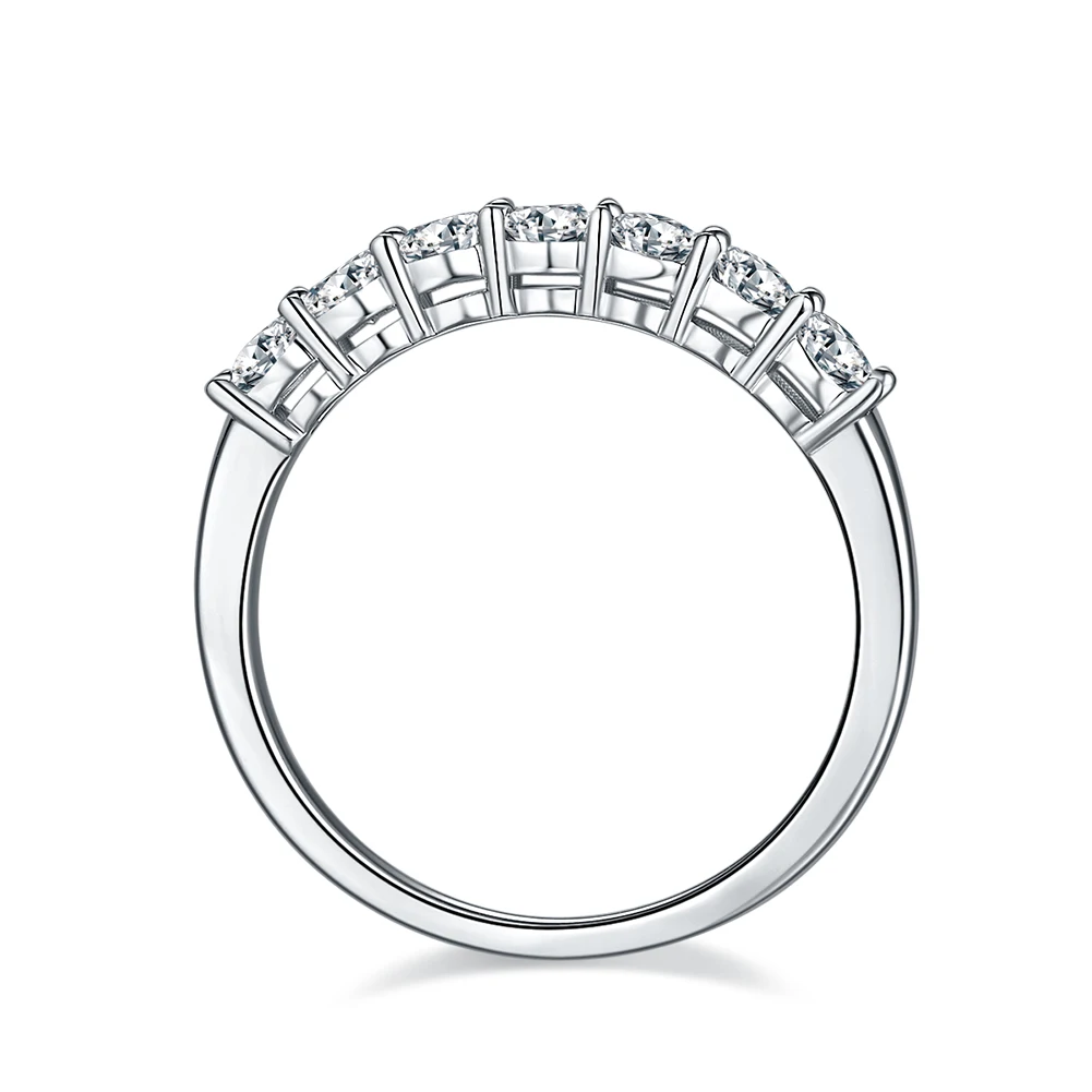 RINNTIN SMR47 Sterling Silver 0.7ct DE VVS 2.2mm Moissanite Lab Created Diamond Eternity Wedding Band  for Women