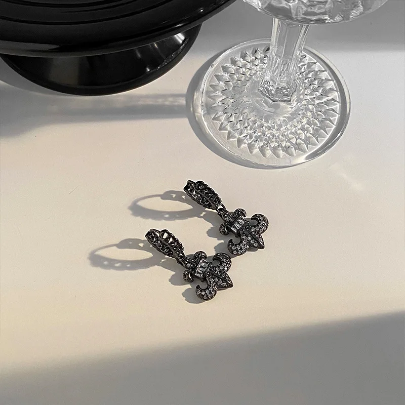 Hot Sale Brass Anchor Men Women Earrings Fashion Earrings Hoop Silver Gold Black Huggie Hoop Earrings