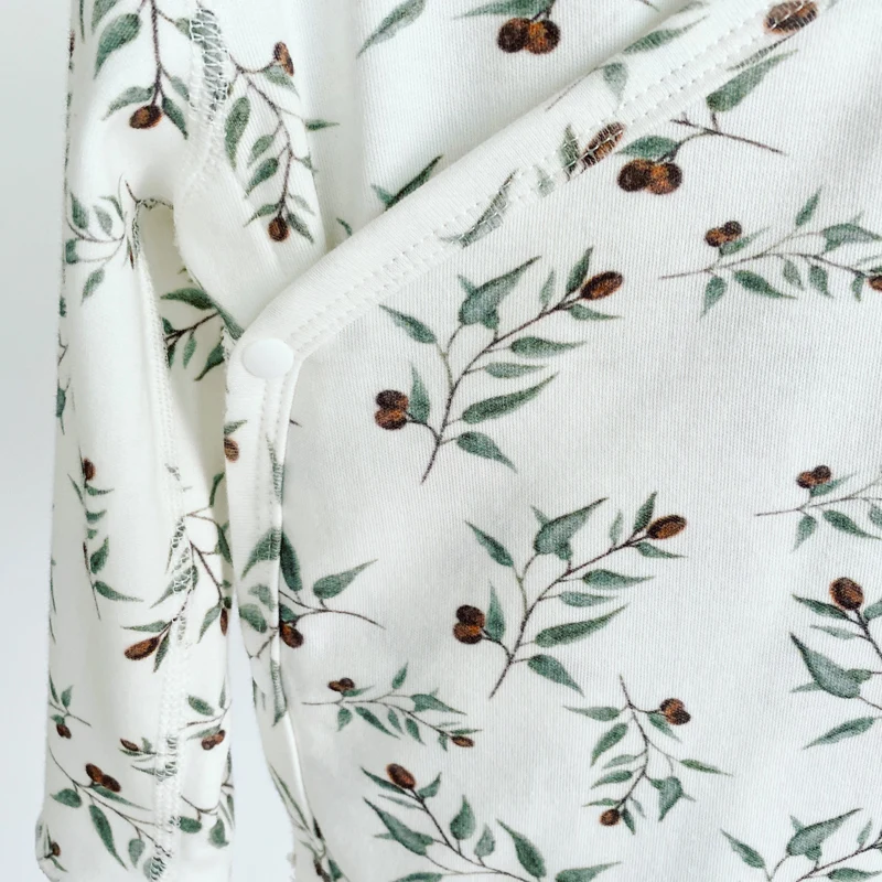 
AustinBella 2021 new arrival baby clothes wholesale boutique baby organic cotton kimono wrap bodysuit baby girls clothes 