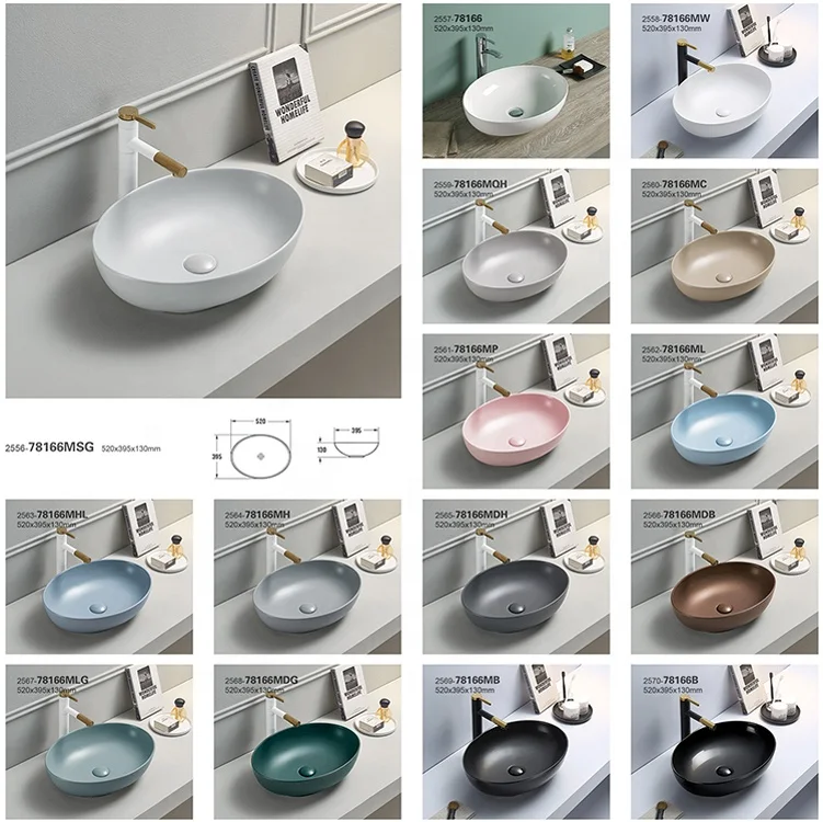 Nordic art basin matte color countertop lavabo luxury bathroom sinks round ceramic black and matte beige wash basin