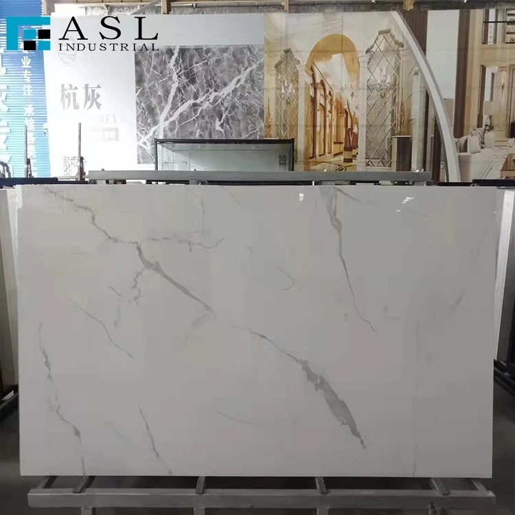 Artificial stone calacatta white Polished quartz stone slab for prefabricated quartz countertops