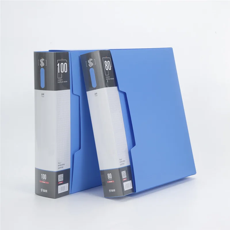 Customized A4 Size Transparent Colored PP Plastic Folder 20-80 Pockets Clear Book File for Filing Products