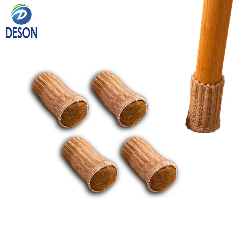 Deson Furniture Leg Covers Rubber Foot Protector Pads with Felt Bottom for Hardwood Floors Reduce Noise and Floor Scratches