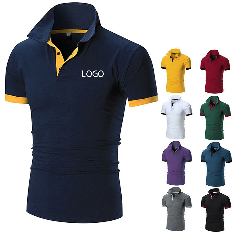 Hot Selling Design Custom Logo Polyester Solid Color Uniform Golf Polo Camiseta Polo Shirt For Men camisas