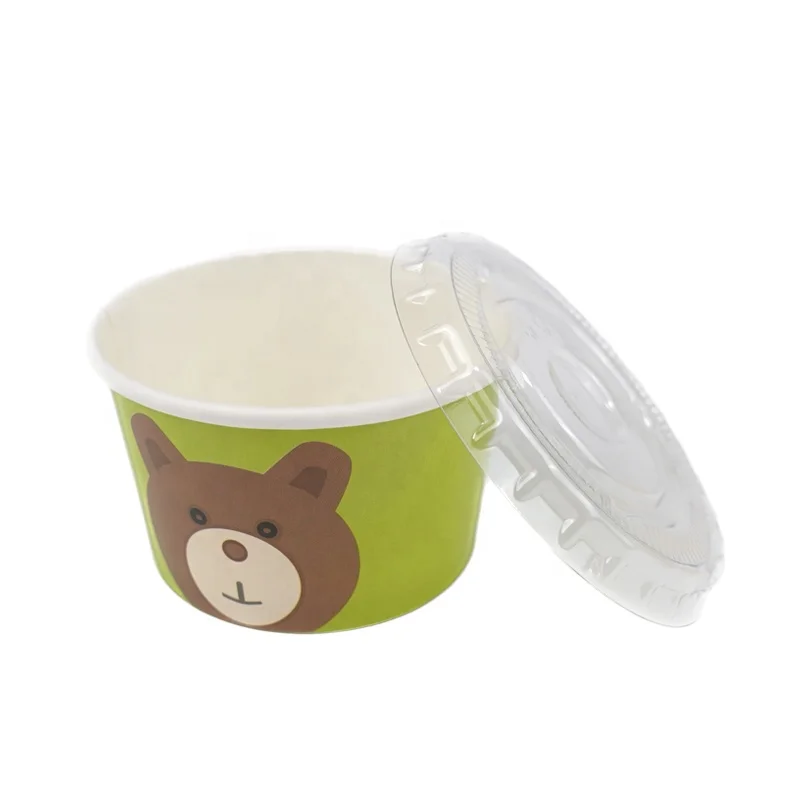 Wholesale 3OZ 5OZ 8OZ Disposable Paper Ice Cream Cup With Dome Lid Custom Paper Cups Bowl For Frozen Yogurt