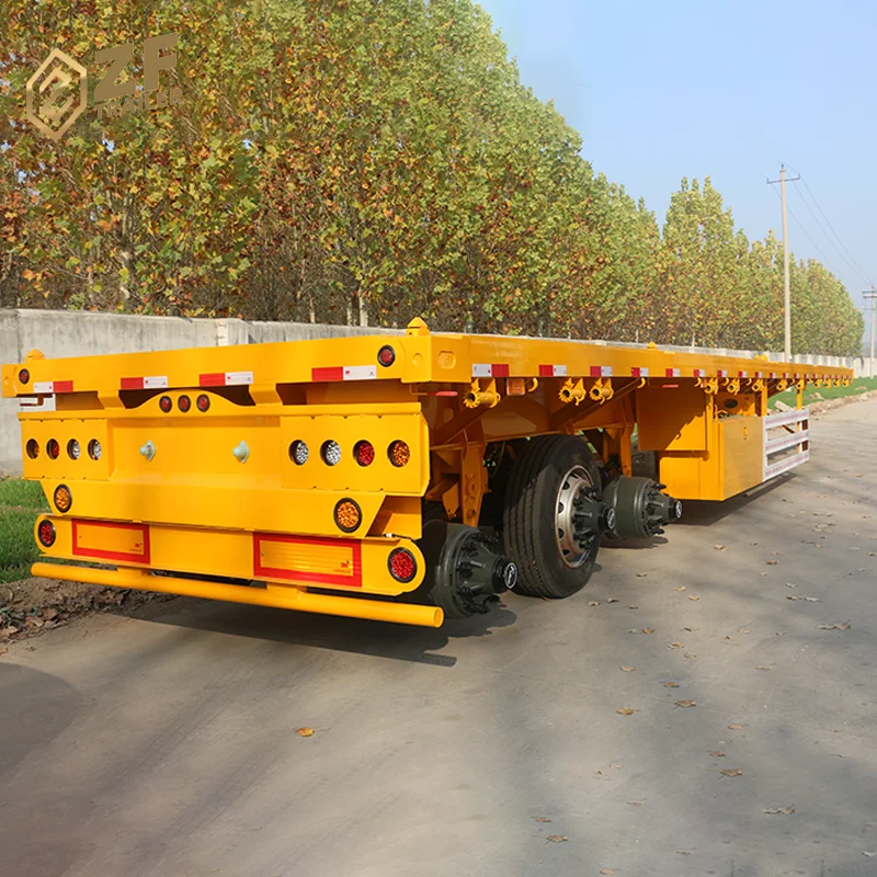 New 4 axle 40 feet Terminal transportation Used Flatbed Container Truck Trailers For Sale