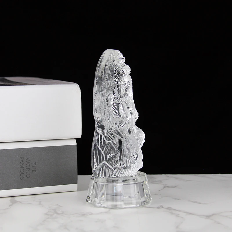 Exquisite Hindu Souvenirs Gift Ganesha Model Crystal Ganesh Statue With LED Base