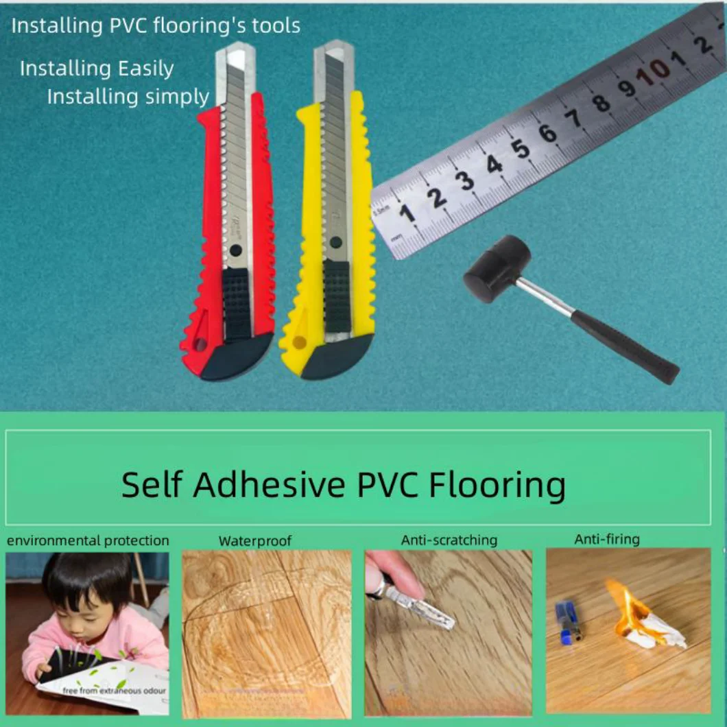 self adhesive Pvc floor waterproof LVT luxury flooring tiles glue down vinyl flooring