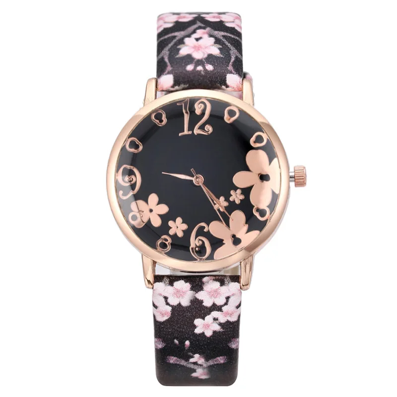 Quartz Watches,Beautiful Flower Leather Creative Woman Watch Hot Selling Stylish Charming Lady Watches