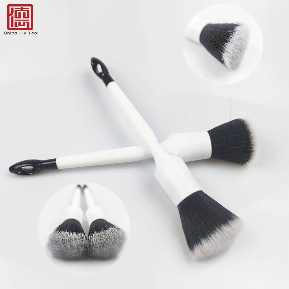 
CTCC043 Premium Quality Solid handle Soft PBT filament car detailing brush and car cleaning brush 