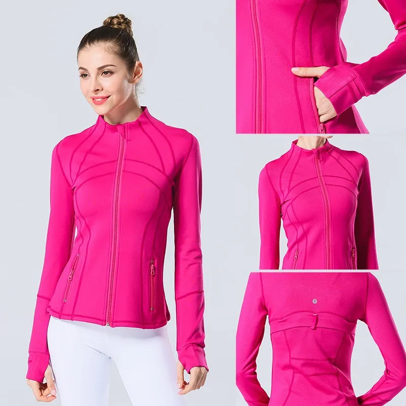 Outdoor Workout Fitness Yoga Top Long Sleeve Zipper Running Coat DOPA Color Workout Yoga Jackets Women