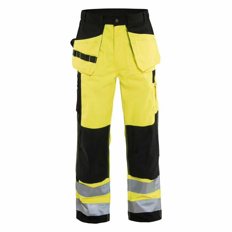 High Quality Safety Work Trousers Multi Pockets Cargo Work Pants Men Reflective Hi Vis Workwear Trousers
