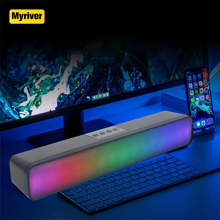 Портативный мини-Саундбар Myriver, Лучшая цена, крутая Rgb-подсветка, домашний звук, громкий Hifi-звук, активный Tf-динамик, настольный игровой Саундбар