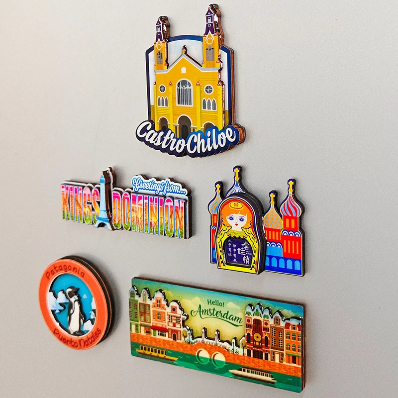 custom souvenir tourism magnet promotional magnetic custom MDF fridge magnet wooden refrigerator magnet