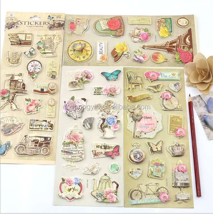 Sea World Stickers for Kids Cartoon Fish Dolphin Whale Turtle 3D Puffy Sticker