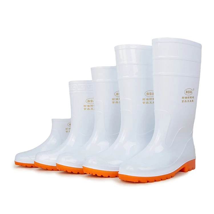 Wholesale White PVC Rain boots , Waterproof Safety Shoes for Fishing Food Factory Laboratory