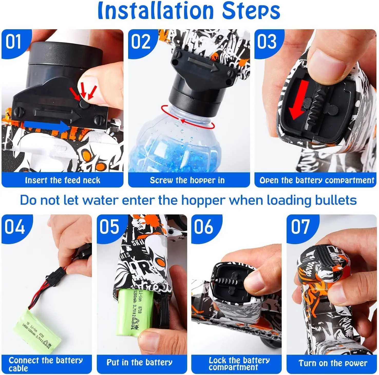 2022 electric automatic gel ball toys ak47 splatter blasting ball surge gel gun