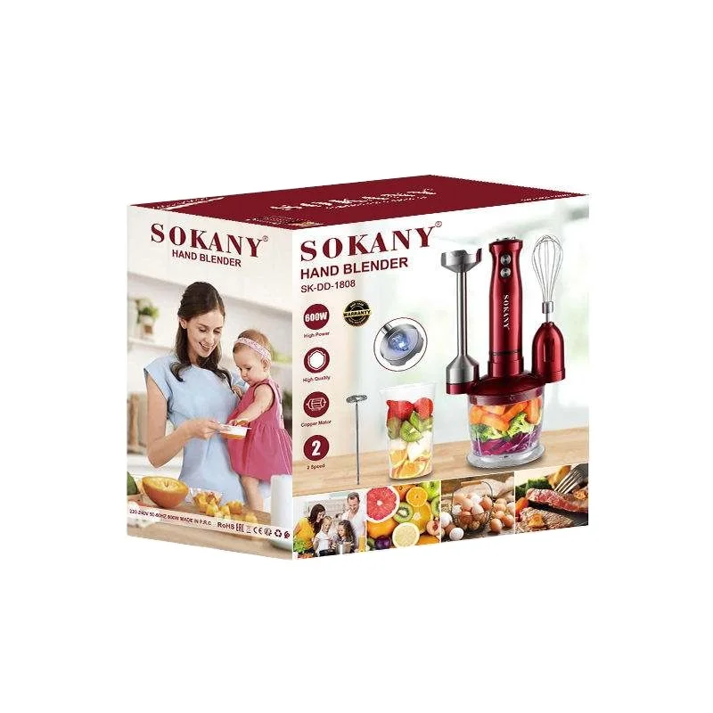 Мощный ручной миксер Sokany 5 в 1, многофункциональный Погружной блендер с плавной скоростью, ручной блендер для кухни