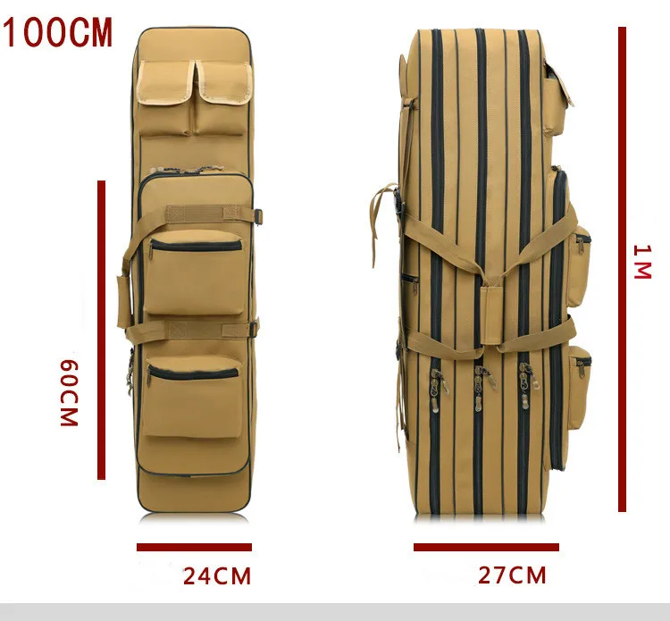 1.2 M 1 M FISHING ROD PACK THREE LAYER WATERPROOF DOUBLE SHOULDER FISHING SEA ROD FISHING TACKLE PACK