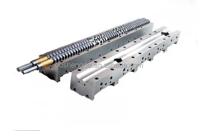 camisas y tornillos de extrusoras-- para recycling PVC PP sheet board pipe hussillo cilindro tuberia tubo bimetalico PE pelicula