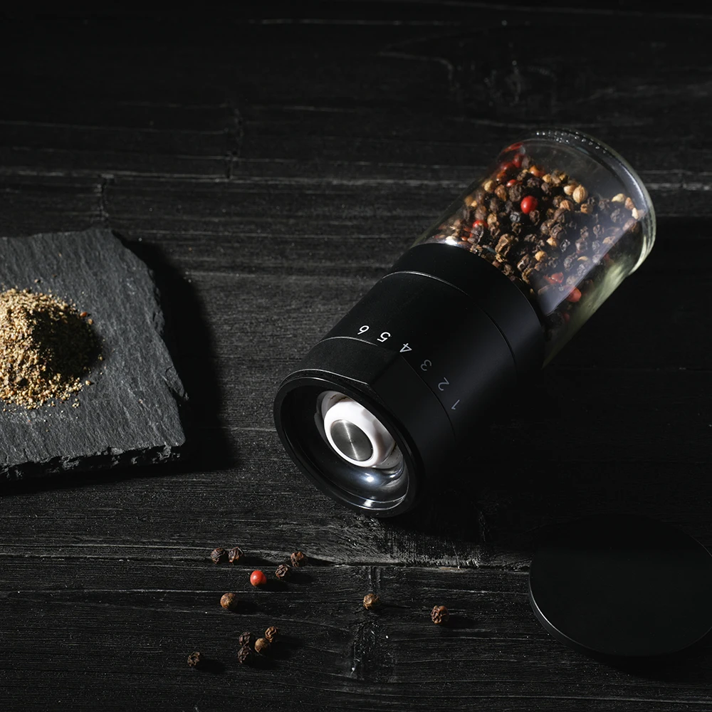 Wholesale New Kitchen Tools Manual Adjustable Ring Pepper Mill and Salt Grinder Set Ceramic Burr Pepper Grinder