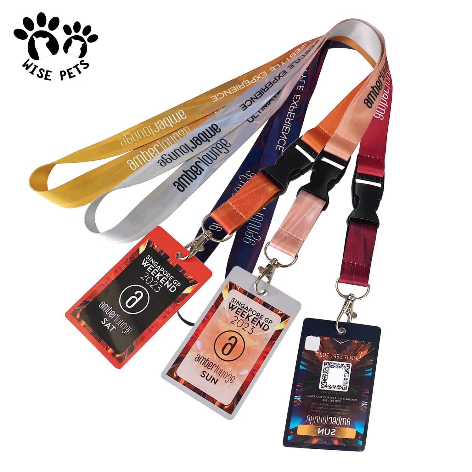 Custom Athlete Referee Coach Teacher Student Lanyard Print Logo PVC Plastic Name ID Badge Holder QR Code VIP Access Pass Card