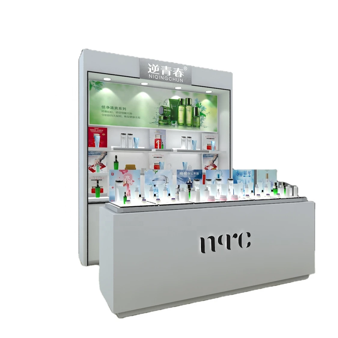 Деревянная витрина для ухода за кожей, магазин товаров для красоты, магазины косметики, витрина с именем, шкаф, деловая металлическая живопись, под дерево