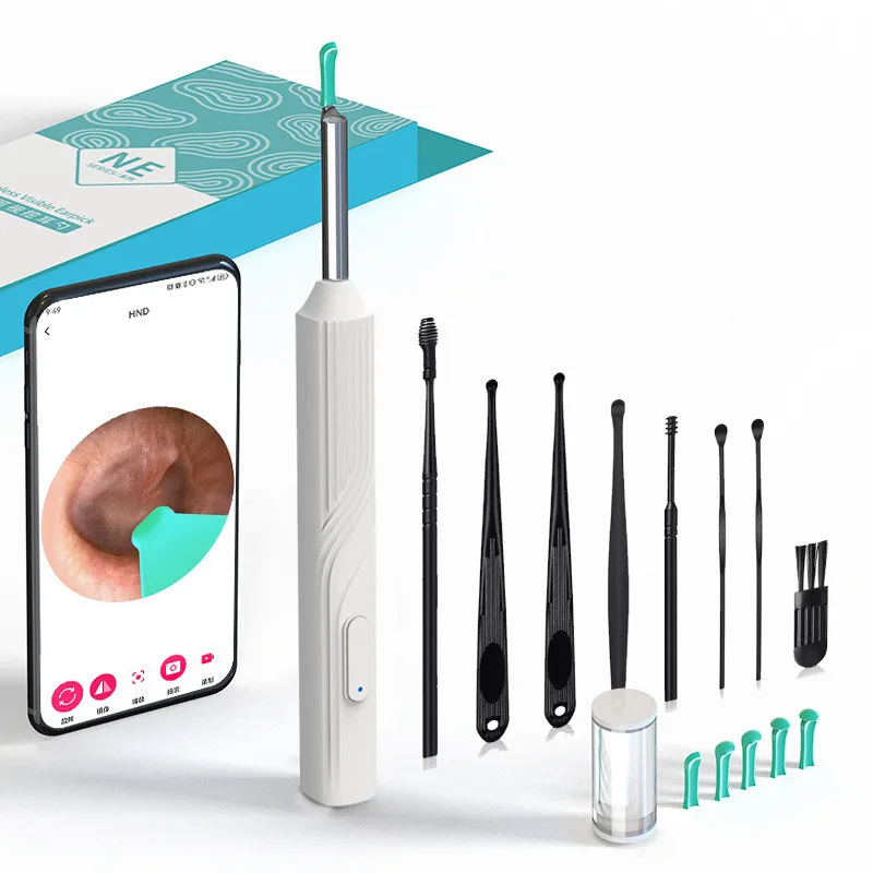 Visible Ear Scoop Otoscope Ear Wax Removal Tool with Camera Ear Endoscope Cleaner Earpick kits for Android IOS