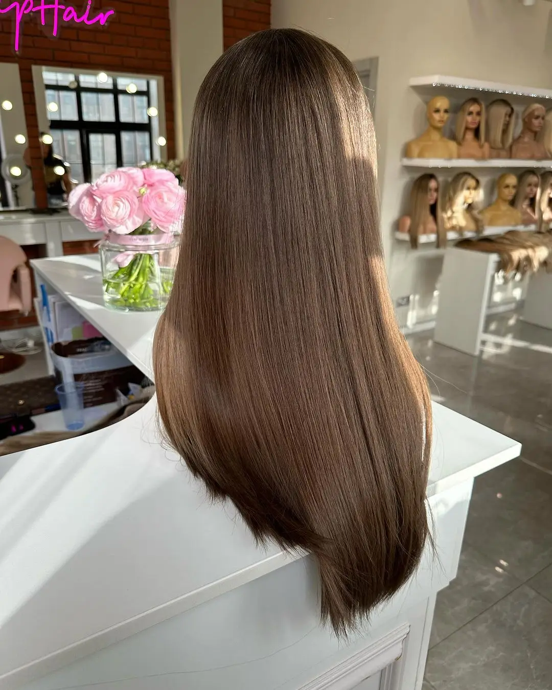 Dark Brown Color Raw Virgin Hair Wigs Kosher Jewish Wig Small Knots High Density Double Drawn Lace Frontal Silky Straight Hair