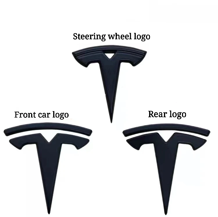 Автомобильная наклейка с логотипом на руль Т-образный логотип аксессуары для интерьера узор из углеродного волокна глянцевый коврик Tesla модели 3 и Y