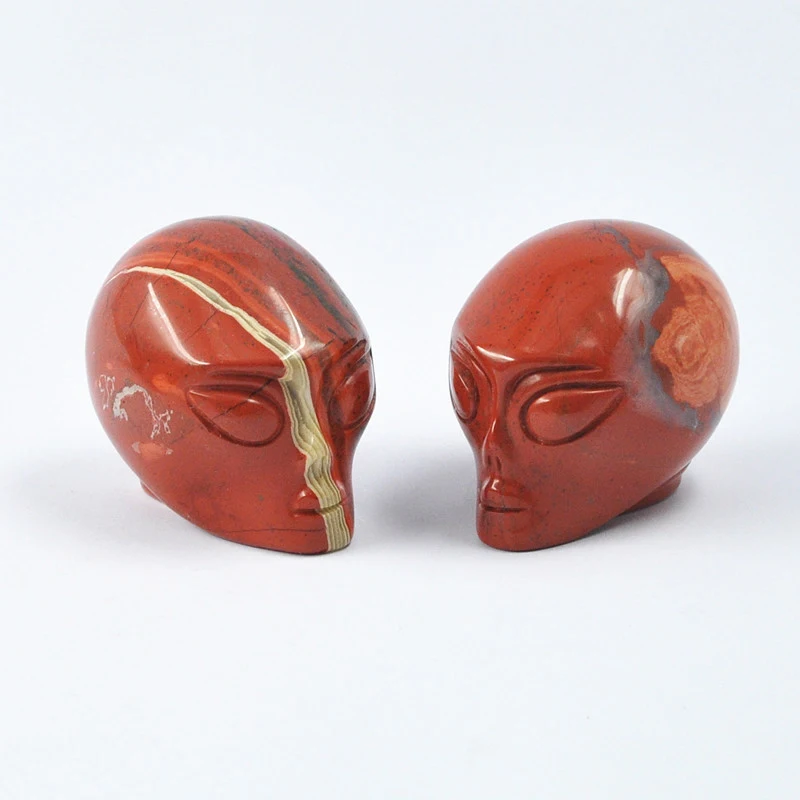 High Quality Natural Crystal Carving Alien Healing Stone Amethyst Skulls Alien Crafts For Home Decoration