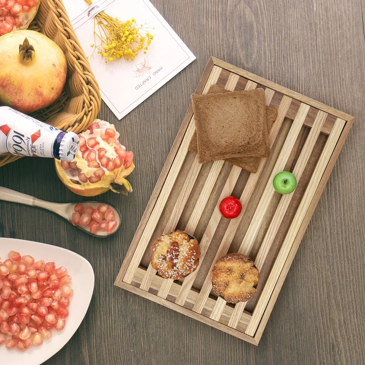 Wooden Cutting Board Catcher Crumb Tray Bread Slicer for Homemade Bread Serving Tray for Kitchen