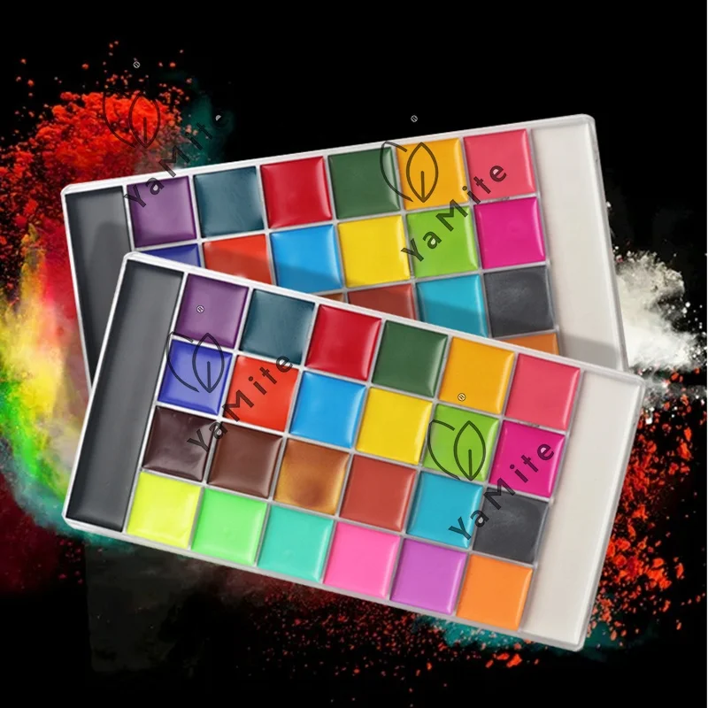 Высококачественный Набор для рисования лица, 26 цветов, частная марка, Нетоксичная безопасная татуировка, Хэллоуин, Вечеринка FX, художественное тело, принадлежности для рисования