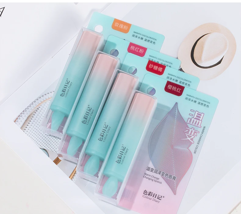 High Quality Private Label Colour Diary Moisturizing Lip Care Magic Color Changing Gloss Ceramide Tinted Lip Balm PH Value