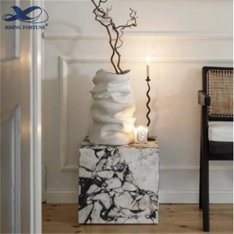 Grand antique marble pedestal plinth living room furniture bedroom ornament nightstand natural marble bedside table side table