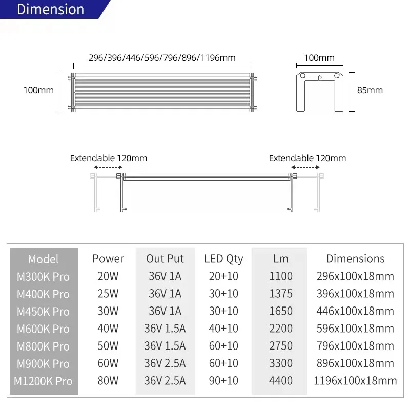 WEEK AQUA 30cm-140cm Aquarium Landscape Light  APP Control Fish Tank Led Aquarium Light For Aquariums Accessories