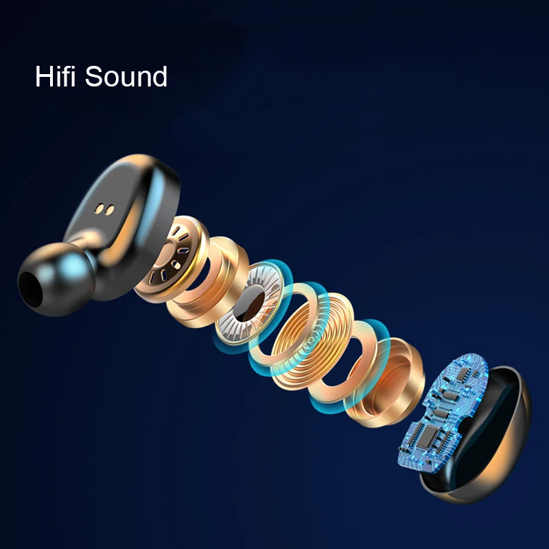 Touch Control Wireless Charging 8D ANC Stereo Earphone F9 TWS Earbuds