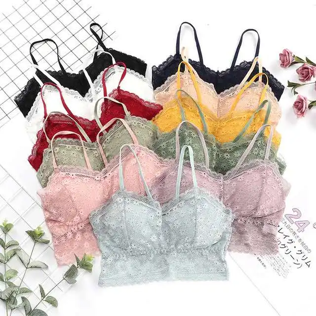 Оптовая продажа с фабрики, пикантный кружевной бюстгальтер с маленькой маргариткой и перекрестными лямками, лифчик, нижнее белье, женский бюстгальтер с запахом на груди