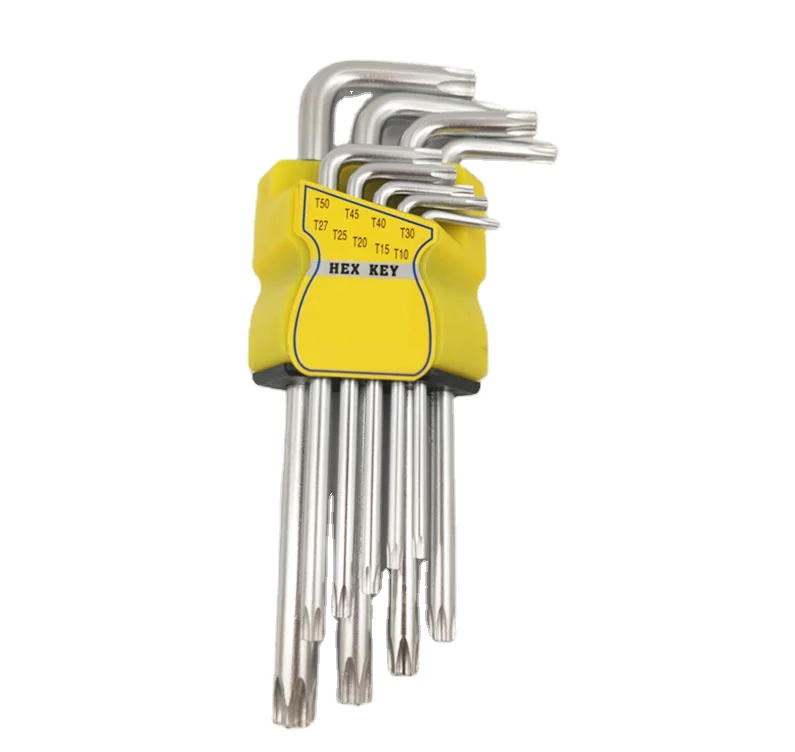9 шт. (T10-T50) l-образный torx шестигранный ключ гаечный ключ с длинной рукояткой с шестигранной головкой средней torx ключ декодер каналов кабельного телевидения