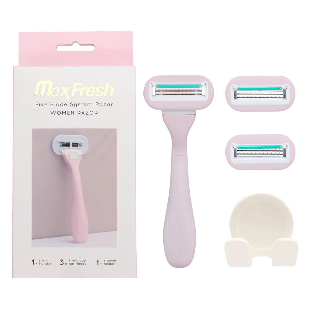 Private label system women razor Hot selling refill women system razor Durable ABS plastic reusable razor for Lady