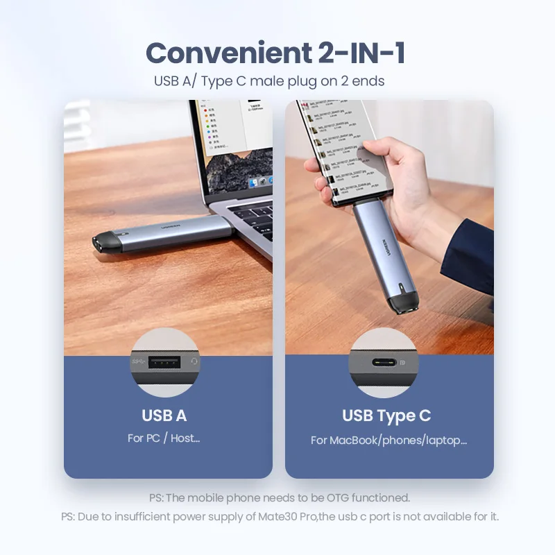 SSD-диск UGREEN 6 Гбит/с M.2 B-Key Ngff SATA на Type C 3 1
