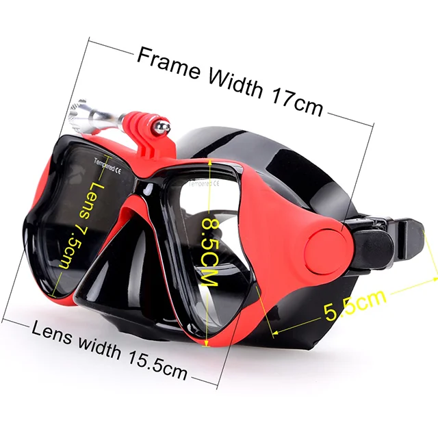 Anti-Fog Anti-Leak Soft Silicone Diving Equipment Freediving swimming googles,camera mount snorkeling diving Masks